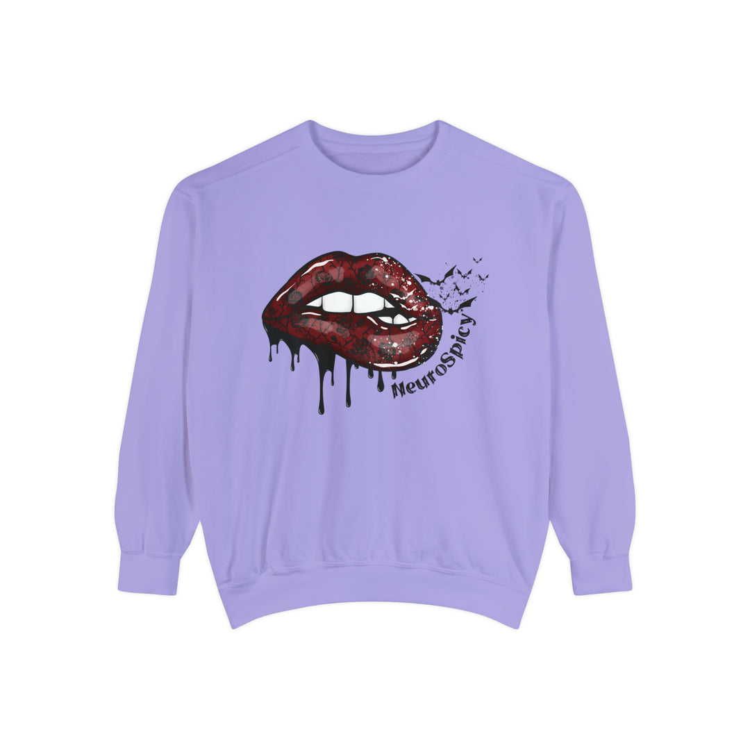 Comfort Colors Lips and Bats Neurospicy Sweatshirt