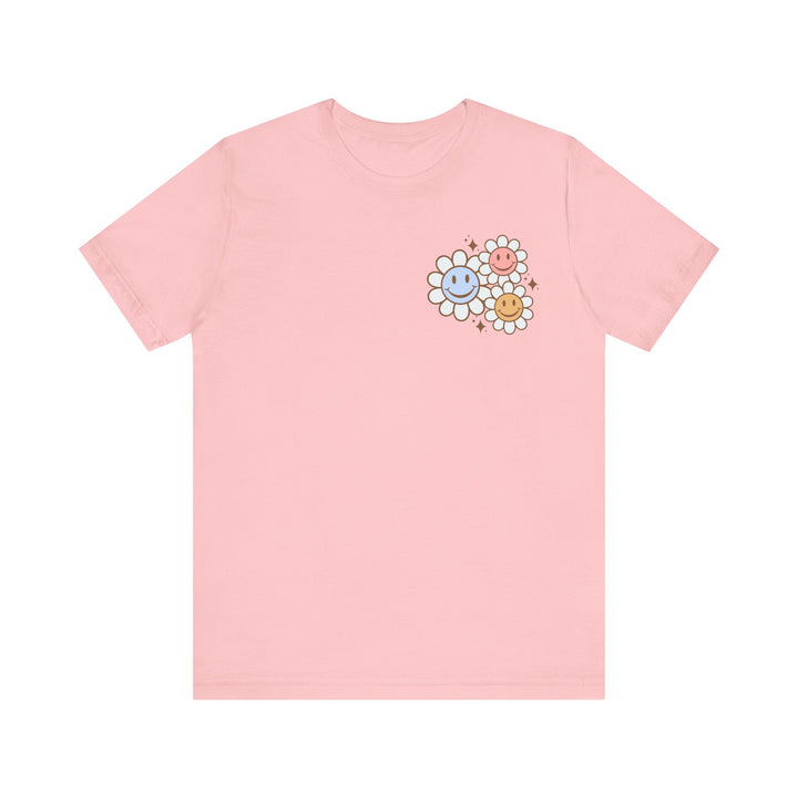 Adult Be Kind to Your Mind Smiling Daisy Front and Back Tee