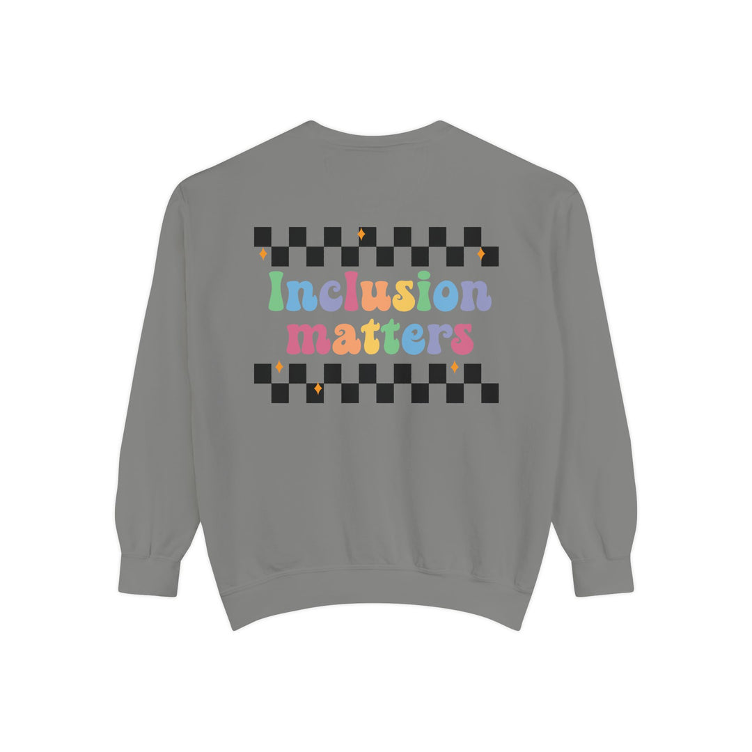 Adult Inclusion Matter Checkerboard Front and Back Comfort Colors Sweatshirt