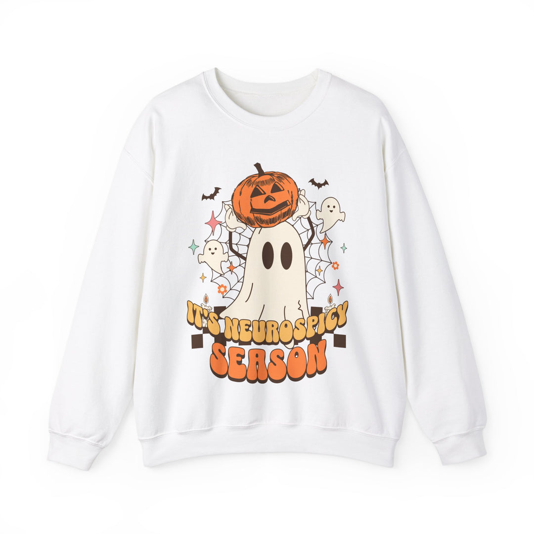 Adult Its Neurospicy Season Ghost and Pumpkin Sweatshirt