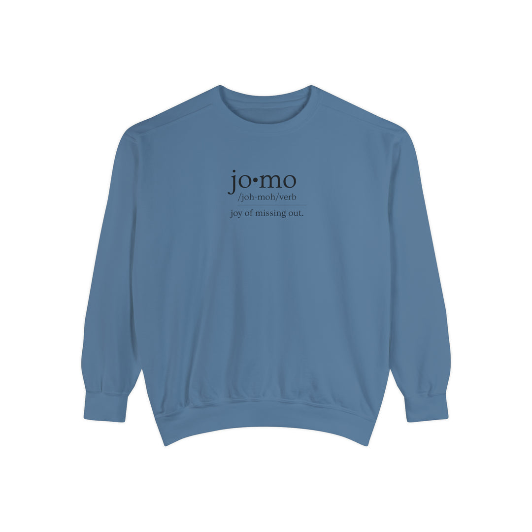 Comfort Colors JOMO Sweatshirt Black Text