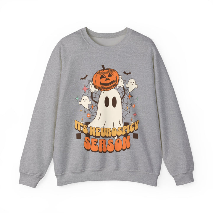 Adult Its Neurospicy Season Ghost and Pumpkin Sweatshirt