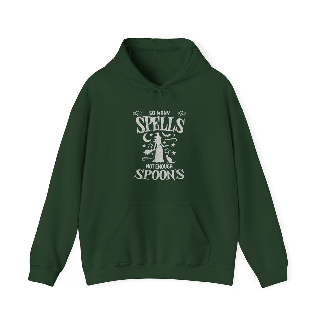 Adult So Many Spells Not Enough Spoons Distressed Hoodie