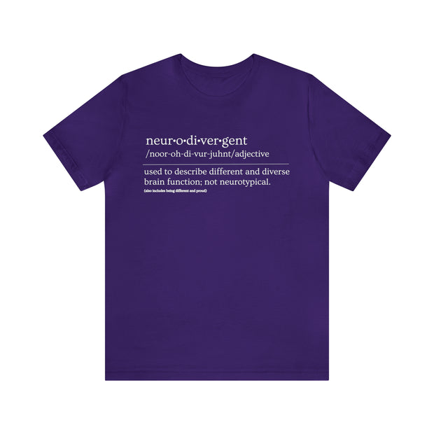 Neurodivergent Definition White Text Tee