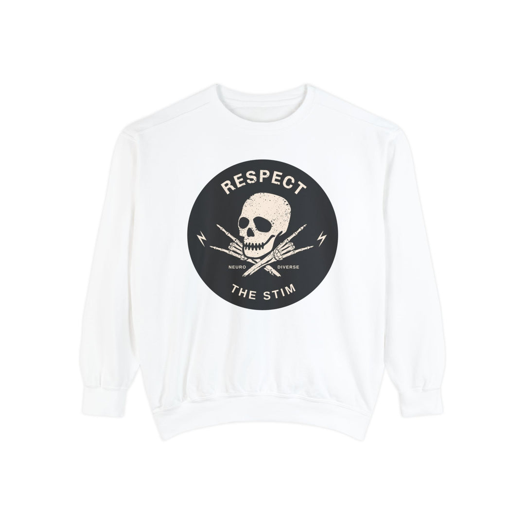 Adult Respect the Stim Skull Comfort Colors Sweatshirt