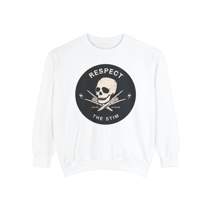 Adult Respect the Stim Skull Comfort Colors Sweatshirt