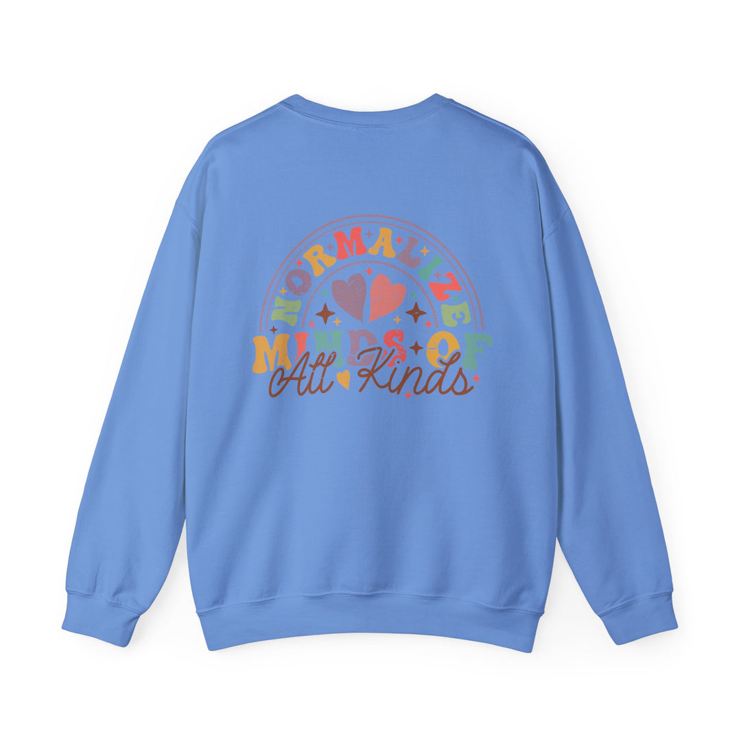 Adult Normalize  Minds of all Kinds Rainbow Front and Back Sweatshirt