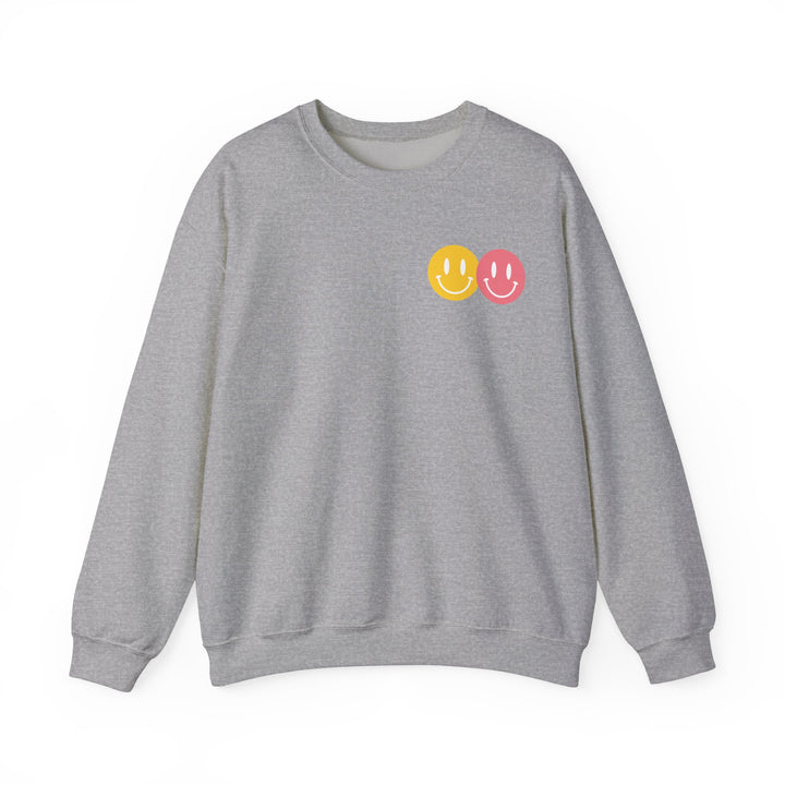 Adult Peace Love Equality Hope Inclusioin Smileys Front and Back Sweatshirt