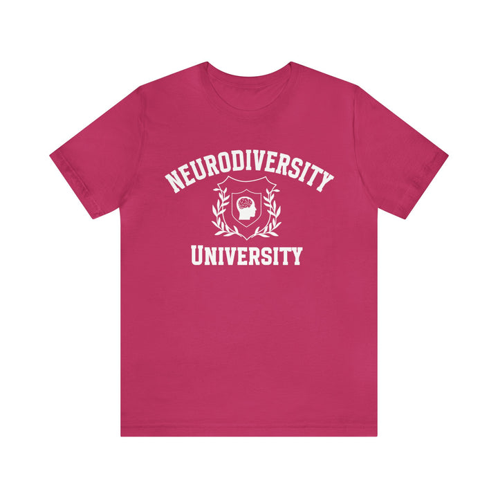 Adult Neurodiversity University Beautiful Mind White Text Tee