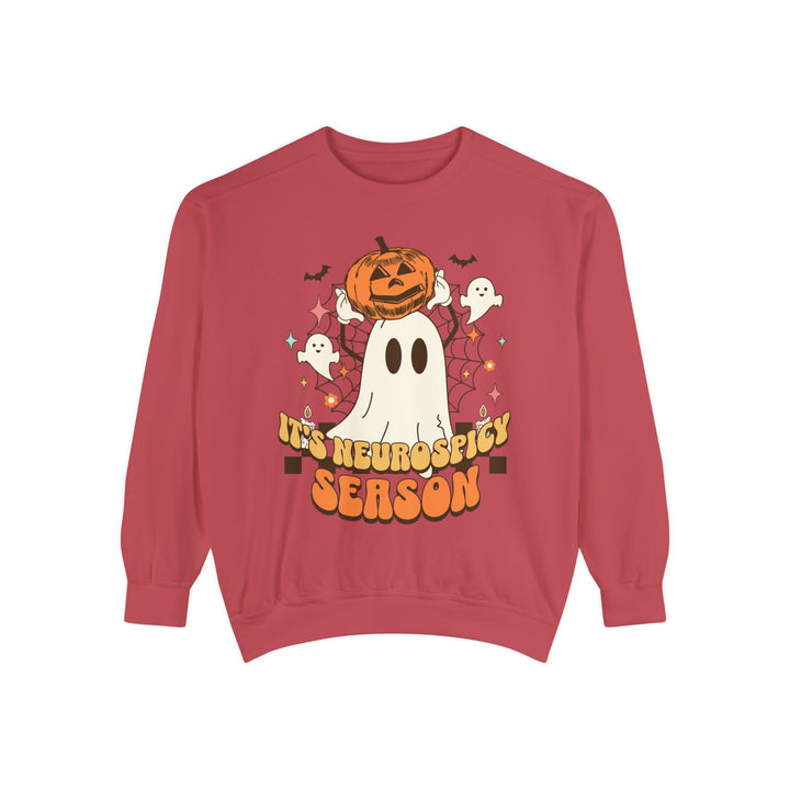 Adult Its Neurospicy Season Ghost and Pumpkin Comfort Colors Sweatshirt