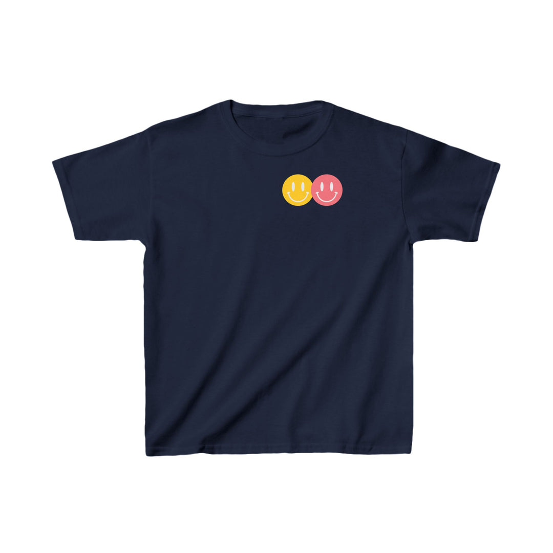 Kids Peace Love Equality Hope Inclusion Smileys Front and Back Tee