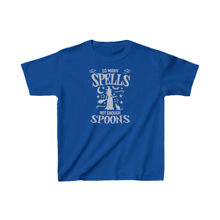 Kids So Many Spells Not Enough Spoons Distressed Tee